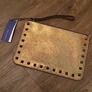 Rebecca Minkoff Gold Glitter Kerry Pouch